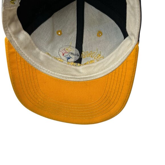 Pittsburgh Steelers Vintage 90s Hat Made USA Annorel Rope  Pittsburgh Steelers Vintage 90s Hat Made USA Annorel Rope Tie NFL Cap Black Gold